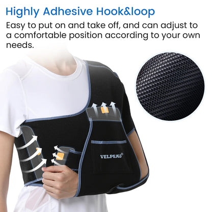 VELPEAU Arm Sling for Elbow Injury, Forearm Fracture, Broken Shoulder, Breathable and Soft Shoulder Immobilizer Fits Both Arms