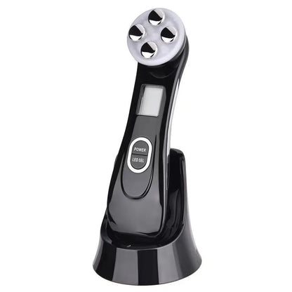 5-IN-1 RF LED Photon Skin Care Beauty Device EMS Facial Electroporation Radio Frequency Face Lifting Tighten Wrinkle Removal black