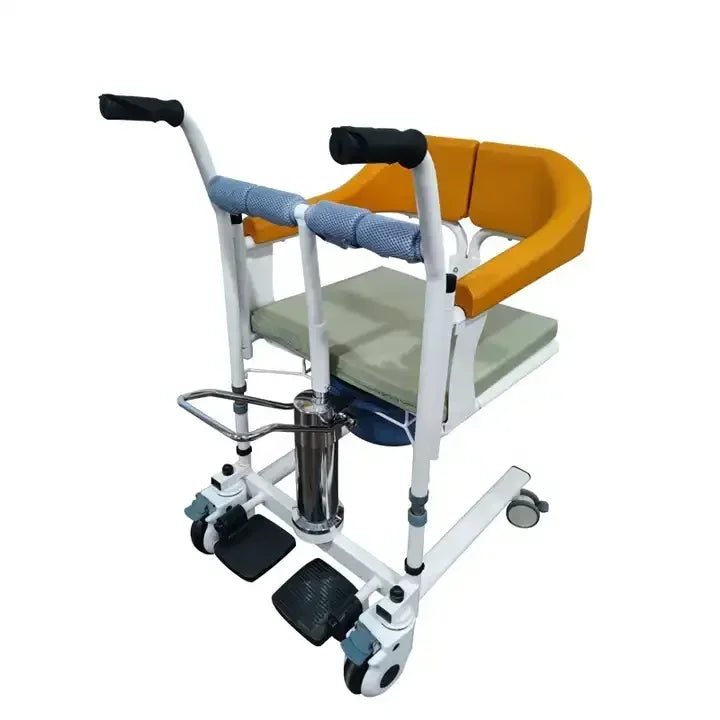 Patient Chair Transit Lift Wheelchair with 180° Split Seat and Commode Toilet Chair for The Elderly and Disabled Hydraulic automatic