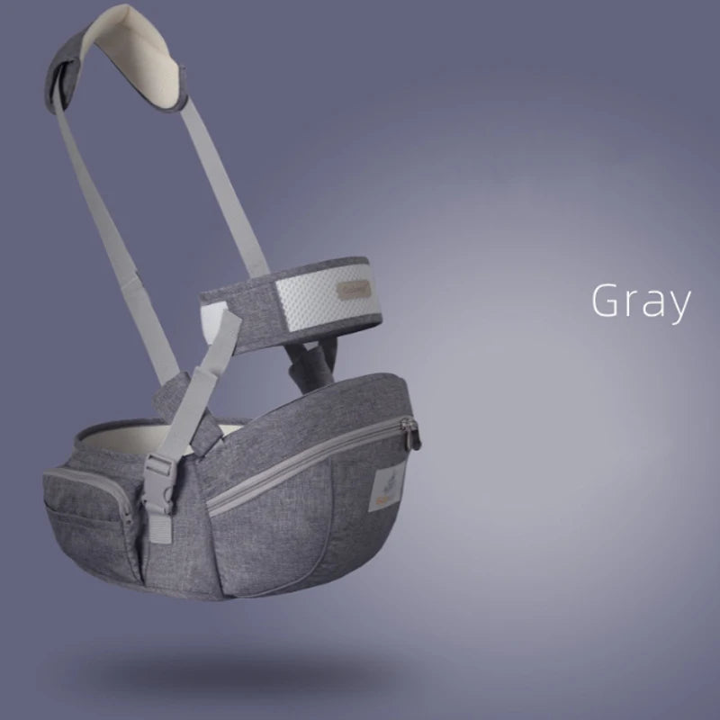 Ergonomic Baby Carrier Portable Infant Kid Hip Seat Waist Stool Sling Front Facing Kangaroo Baby Wrap Carrier For Baby Gear Gray