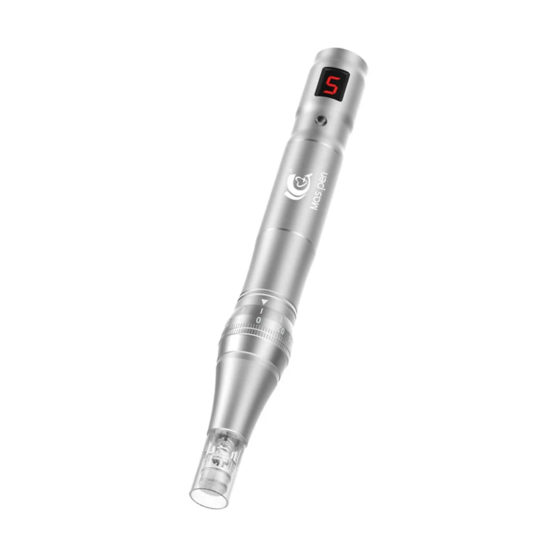 Professionell högfrekvent och ljudlös Dermapen trådlös elektrisk microneedling dermapenna med 30 utbytbara nålpatroner