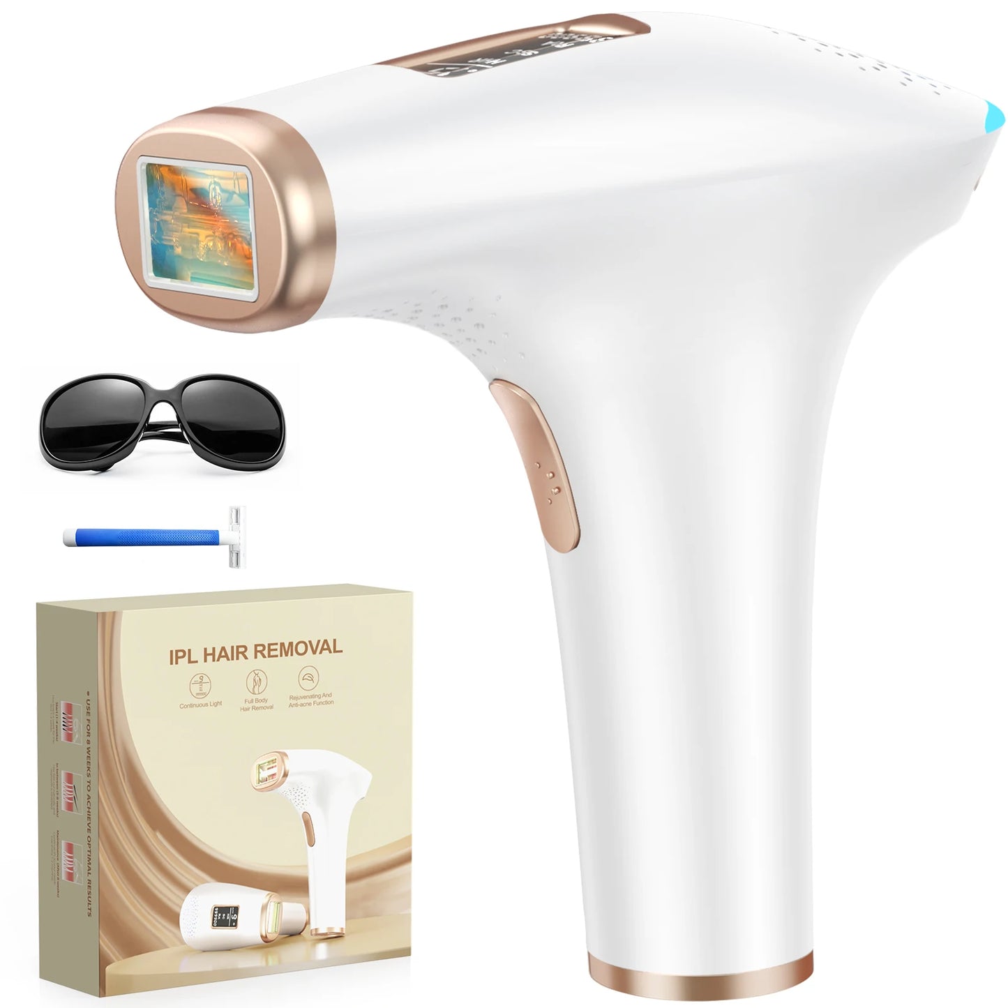 Updated Laser Hair Removal IPL Device 999900+ Flashes 21J Auto/Manual Mode for Men Women Facial Body Bikini in 4 Weeks Home Use
