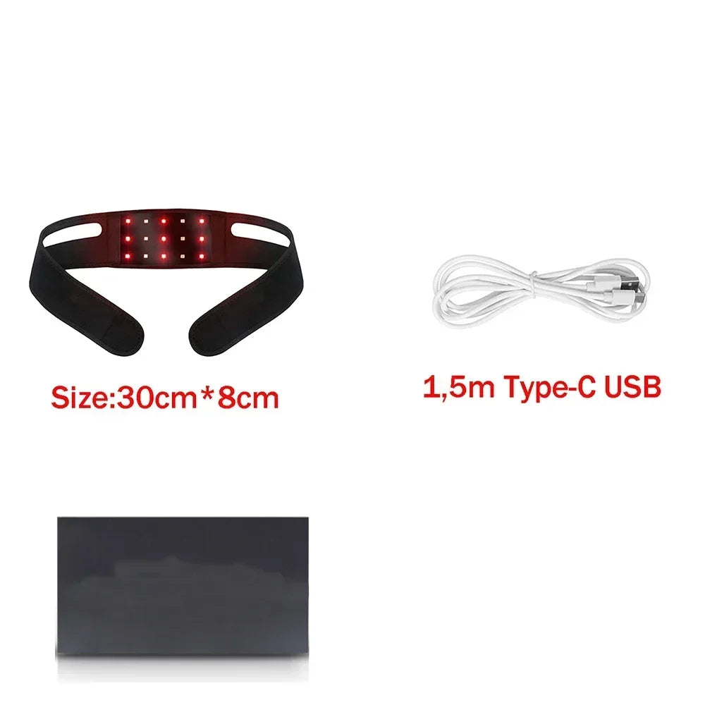 LED Red Light Therapy Belt 660&850 nm Facial Neck Massager Lift Chin Laser Lipo Near Infrared Skincare Beauty Tool Fashion Pad Chin Belt