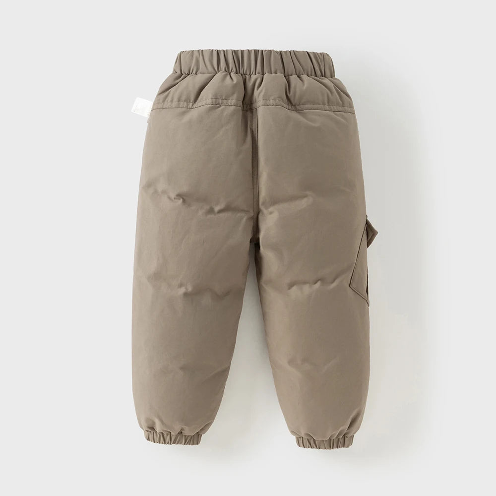 Dave Bella Children's Pants Winter Boys Girls Thicken Warmth White Duck Down Pants Baby Trendy Sports Leisure Trousers DB6434-B