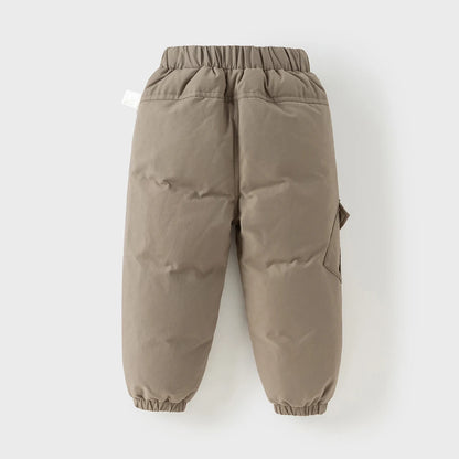 Dave Bella Children's Pants Winter Boys Girls Thicken Warmth White Duck Down Pants Baby Trendy Sports Leisure Trousers DB6434-B