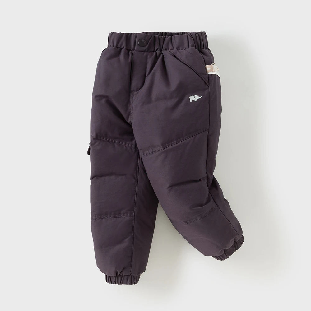 Dave Bella Children's Pants Winter Boys Girls Thicken Warmth White Duck Down Pants Baby Trendy Sports Leisure Trousers DB6434-B