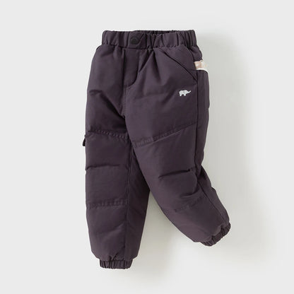 Dave Bella Children's Pants Winter Boys Girls Thicken Warmth White Duck Down Pants Baby Trendy Sports Leisure Trousers DB6434-B