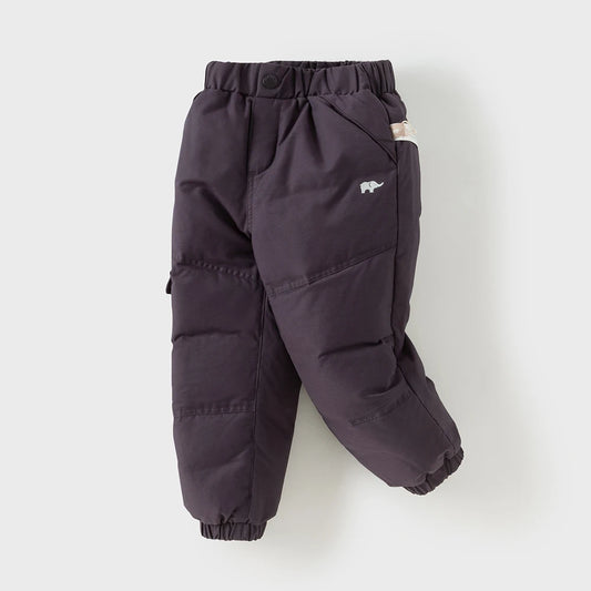 Dave Bella Children's Pants Winter Boys Girls Thicken Warmth White Duck Down Pants Baby Trendy Sports Leisure Trousers DB6434-B