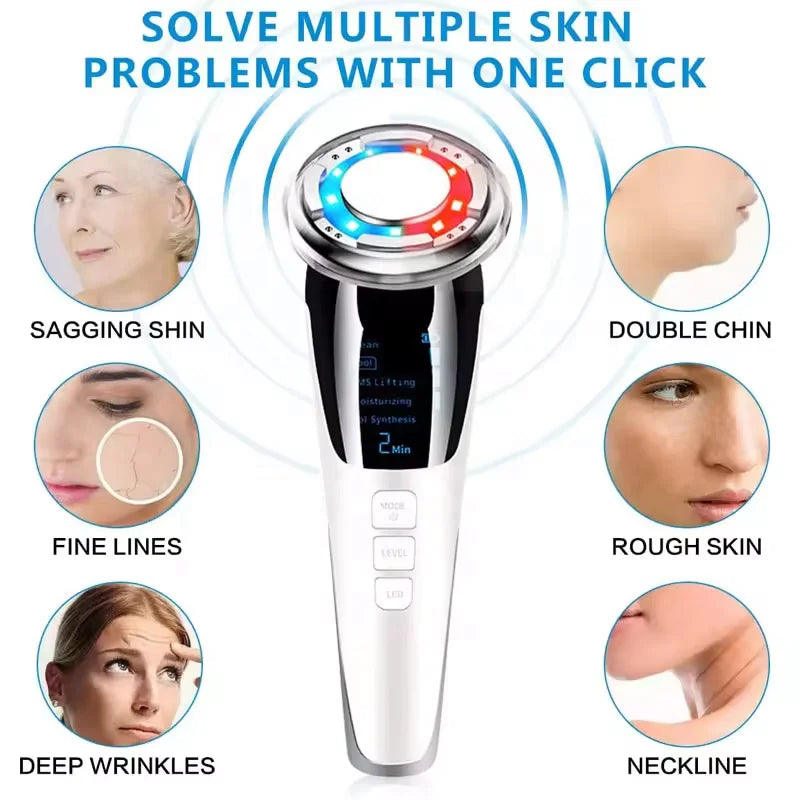 Portable EMS Facial Massager Microcurrent Face Lift Skin Tightening Rejuvenation Warm Cold Face Beauty Device Home Skin Care