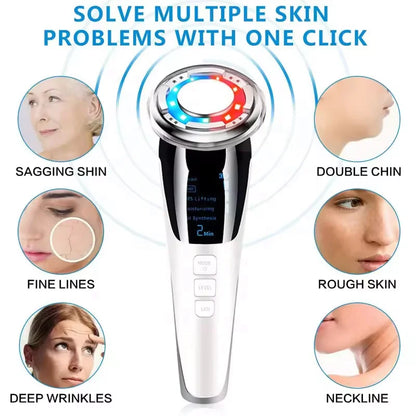 Portable EMS Facial Massager Microcurrent Face Lift Skin Tightening Rejuvenation Warm Cold Face Beauty Device Home Skin Care