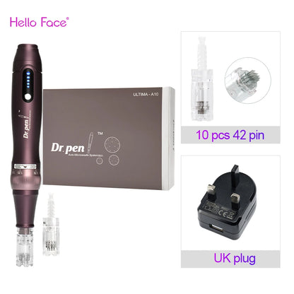 Dr pen Ultima A10 With 12 pcs Cartridge Wireless Derma Pen Skin Care Kit Microneedle Treatments Professionals Use Beauty Machine Dr pen UK and 42pin