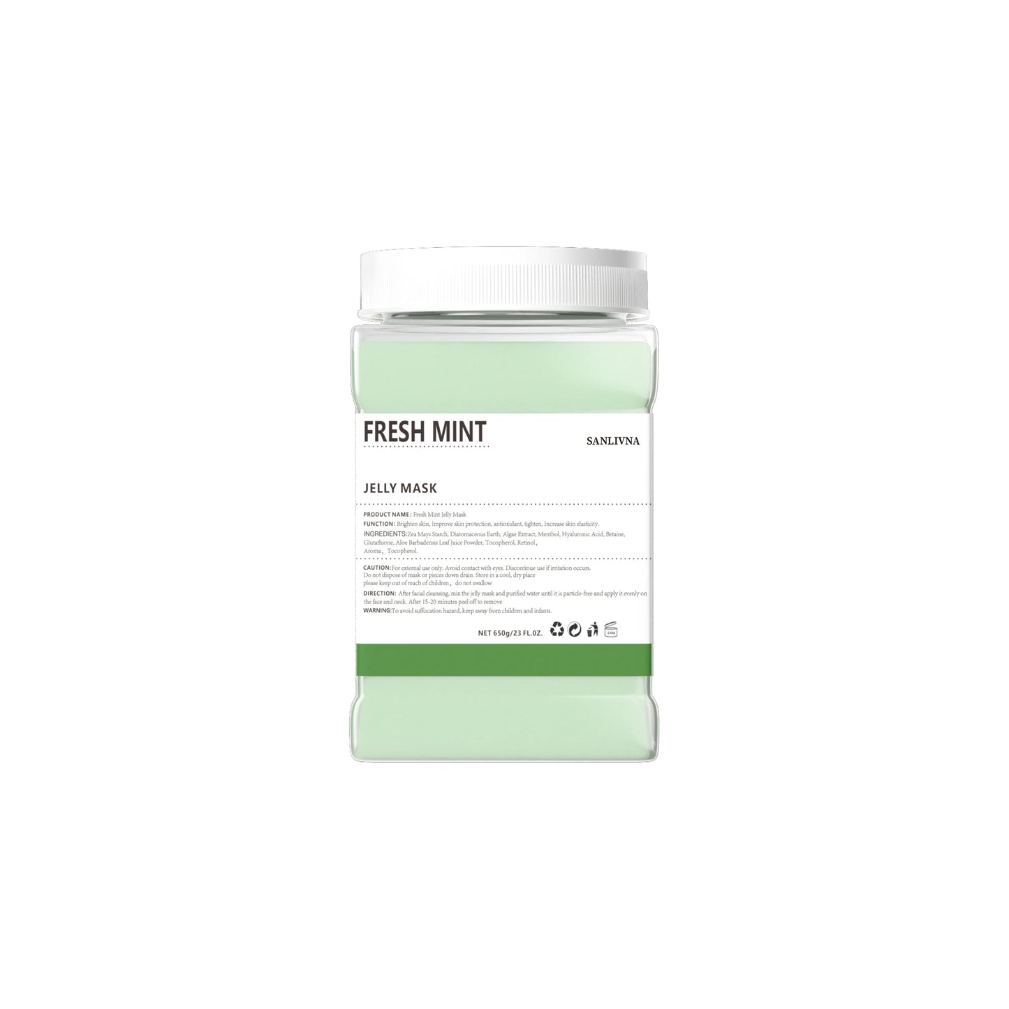 Rose Petal Crystal Jelly facial mask Powder 650g Water Brightening Skin Care Nourishing and Moisturizing Facial Skin Care FRESH MINT
