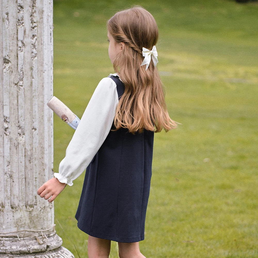 Dave Bella Children's Apring Autumn Dress Sweet Girl's Long Sleeve Princess Dress Fake Two Piece Party Outdoor DK3254322
