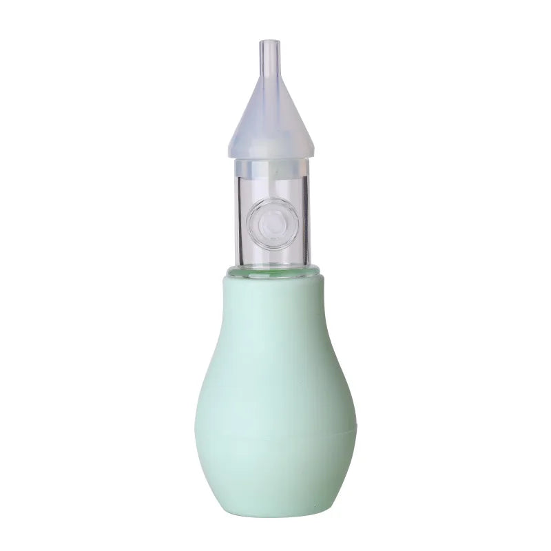 Silicone Nasal Aspirator for Baby Suction Pump Nose Cleaner Children Kids Soothing Nose Cleaning Device Nasal Cleaning Tools light green