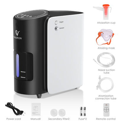 VARON 1-7L/min Oxygen Concentrator Machine Generator Portable Oxygen Making Machine Without Battery Air Purifier AC 220V/110V
