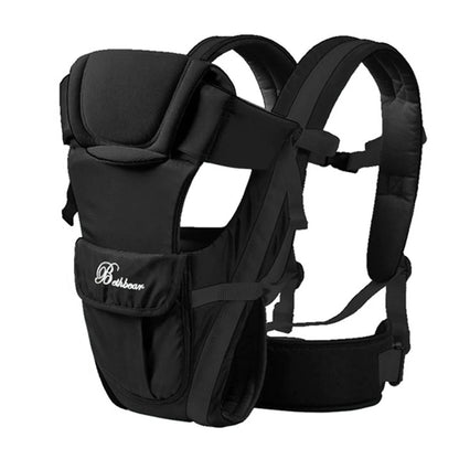 Baby Sling Carrier, 4-in-1 Ergonomic Baby Backpack Carrier, Easily Adjustable Baby Carrier Newborn to Toddler Black