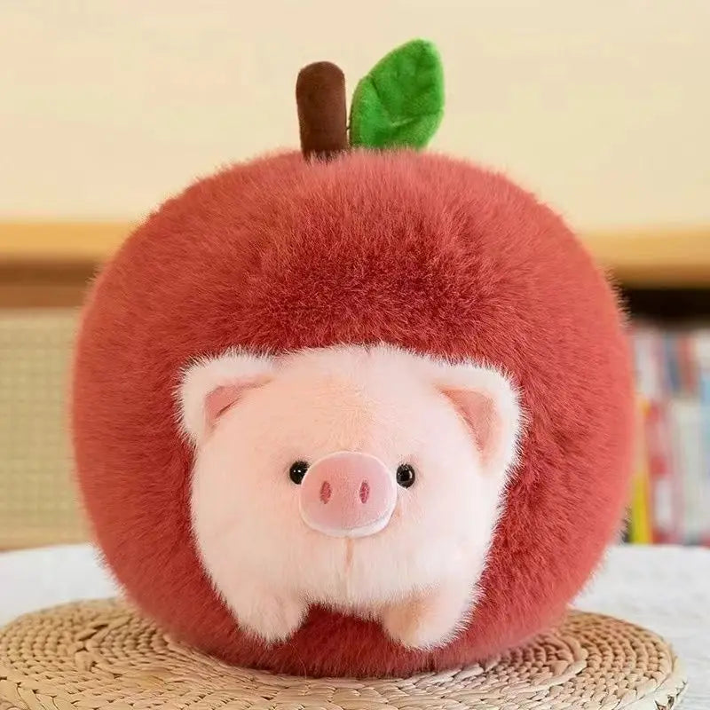 Creative Cute Detachable Apple Pig Plush Toy Stuffed Animals Dolls Funny Home Decoration Accompany Sleep Toy Kids Birthday Gifts