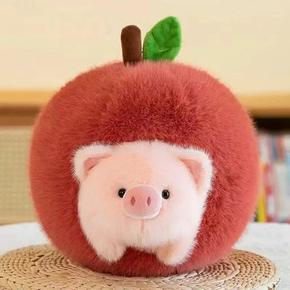 Creative Cute Detachable Apple Pig Plush Toy Stuffed Animals Dolls Funny Home Decoration Accompany Sleep Toy Kids Birthday Gifts