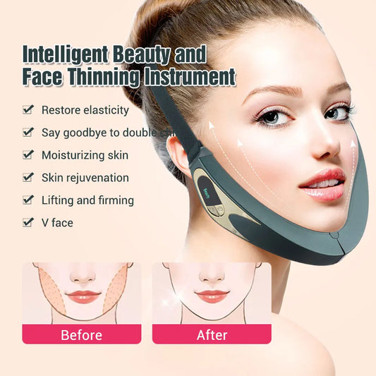V Face Facial Massager, Intelligent Beauty Household Facial Massager, V-shaped Facial Lifting Firming Belt, Double Chin Reduce
