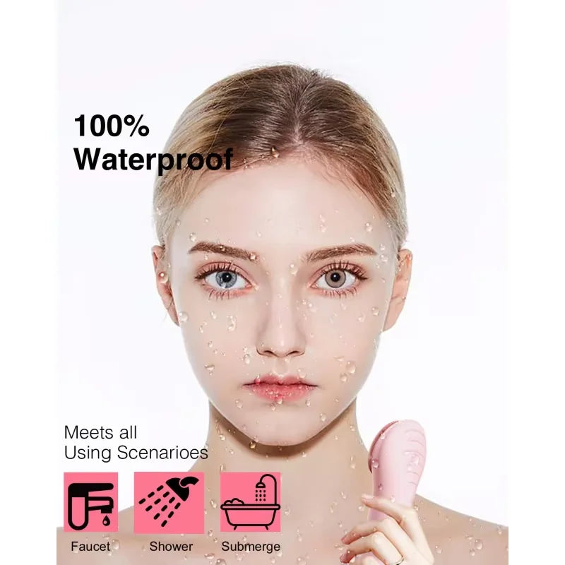 Electric Silicone Face Washing Brush Massage for Skin Tightening Pore Cleansing Facial Beauty Device