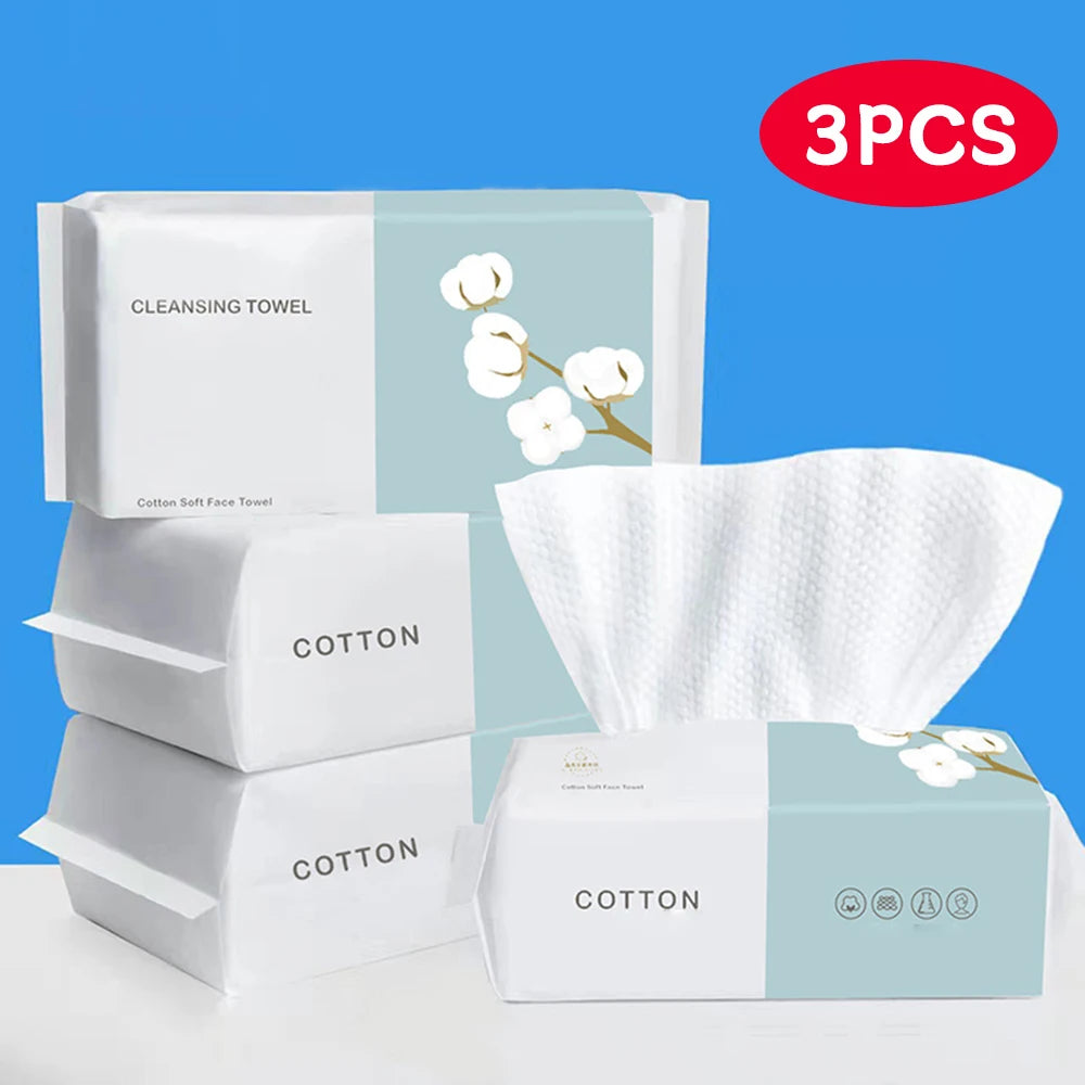 1/2/3 Pack Thickened Disposable Face Towel, Pearl Cotton, Wet And Dry, Travel, Cleansing, Makeup Remover, Extractor Face Towel 3 pcs