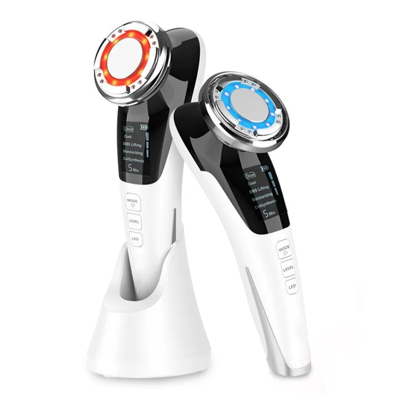 Portable EMS Facial Massager Microcurrent Face Lift Skin Tightening Rejuvenation Warm Cold Face Beauty Device Home Skin Care