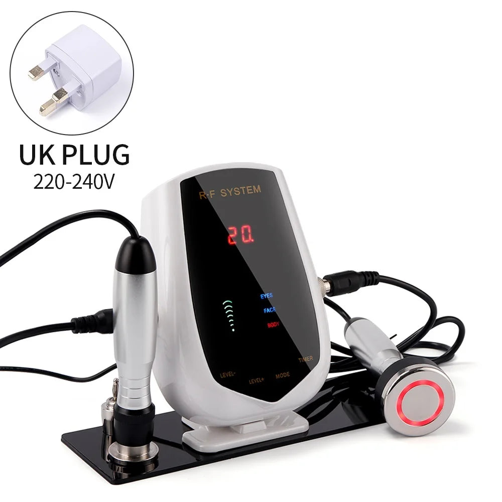 5MHz Radio Frequency RF Lifting Machine RF Facial Device Face Body Eye Tripolar RF Machine Skin Tightening Remove Neck Wrinkle UK PLUG (220-240V)
