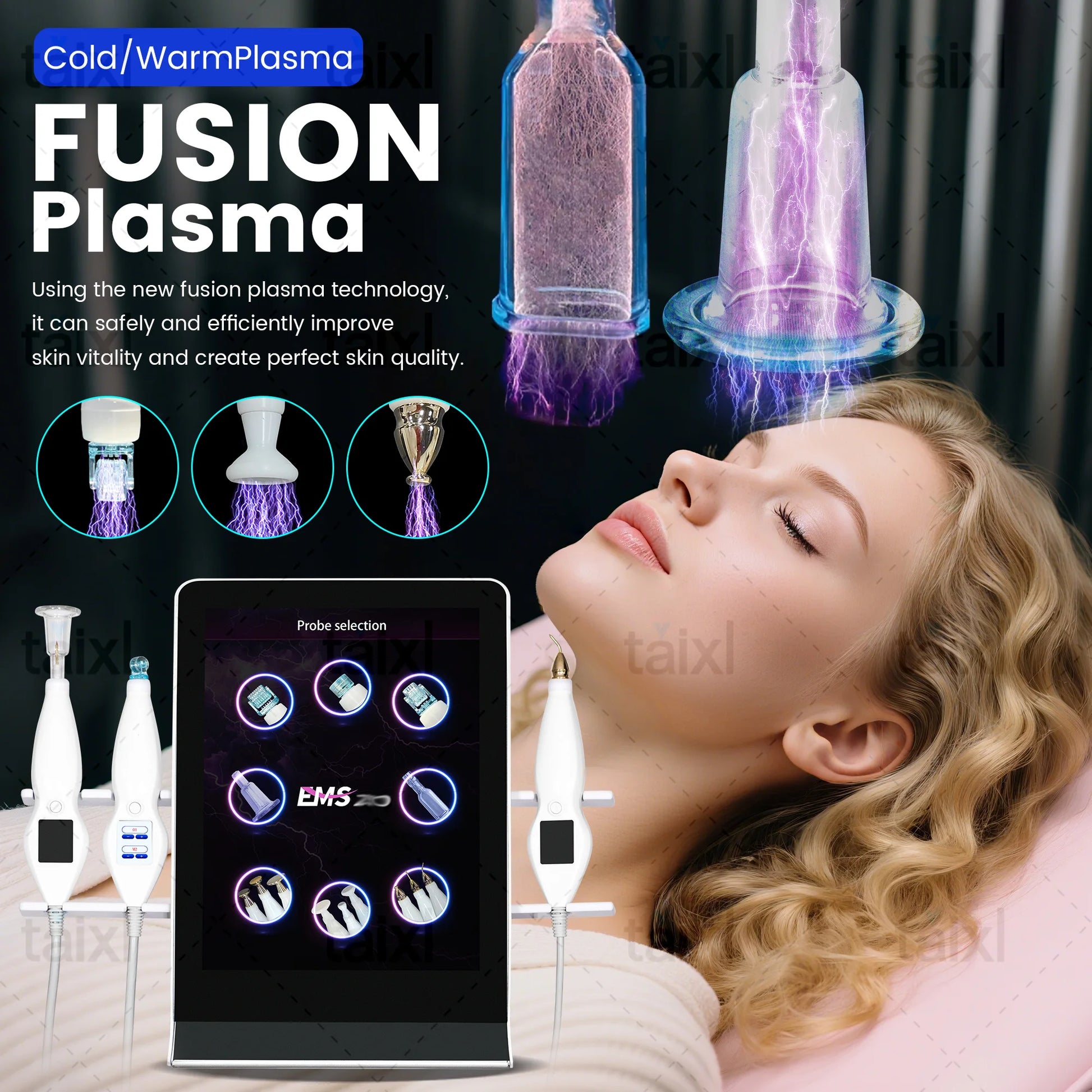 Newest Cold and Hot Plasma Diamond Stamp Ozone Plasma Skin Rejuvenation Anti-aging Facial Care Beauty Machine CHINA