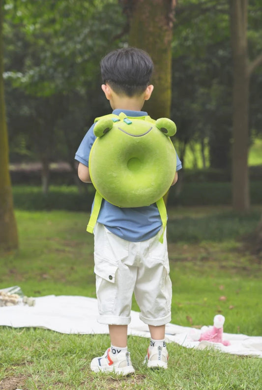 Children's Boys Girls Backpack Animal Plush Frog Cute Schoolbag Lightweight and Comfortable Bag For Kindergarten Mother Kids