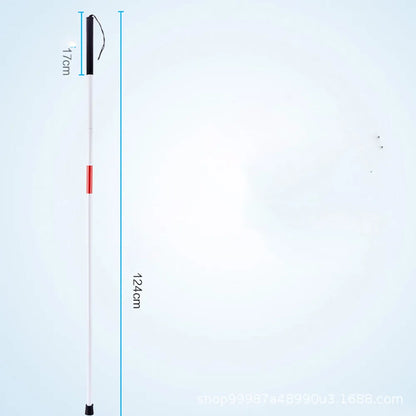 Blind Cane Stick For Visual Impaired Foldable Cane Collapsible Reflective White And Red Walking Stick For Blind Visual Impaired