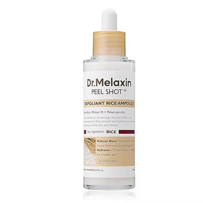 Dr. Melaxin Rice Exfoliating Serum Facial Moisturizing Soften Serum Blackhead Removal Hydrating Pore Shrinking Korean Skin Care yellow 80ml