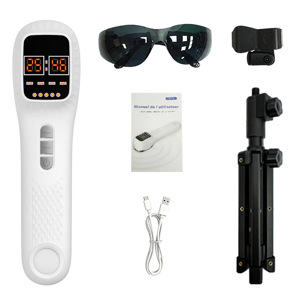 650nm+808nm Handheld Face Body Red Light Infrared Beauty Device Skin Rejuvenation Muscle Joint Body Fatigue Relief Health Care WHITE
