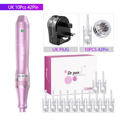 Authentic Dr. Pen Ultima M7 10 Pcs Needles Multi-function Facial Mesotherapy Micro Skin Wireless Electric Derma Beauty Device M7W UK 42PIN