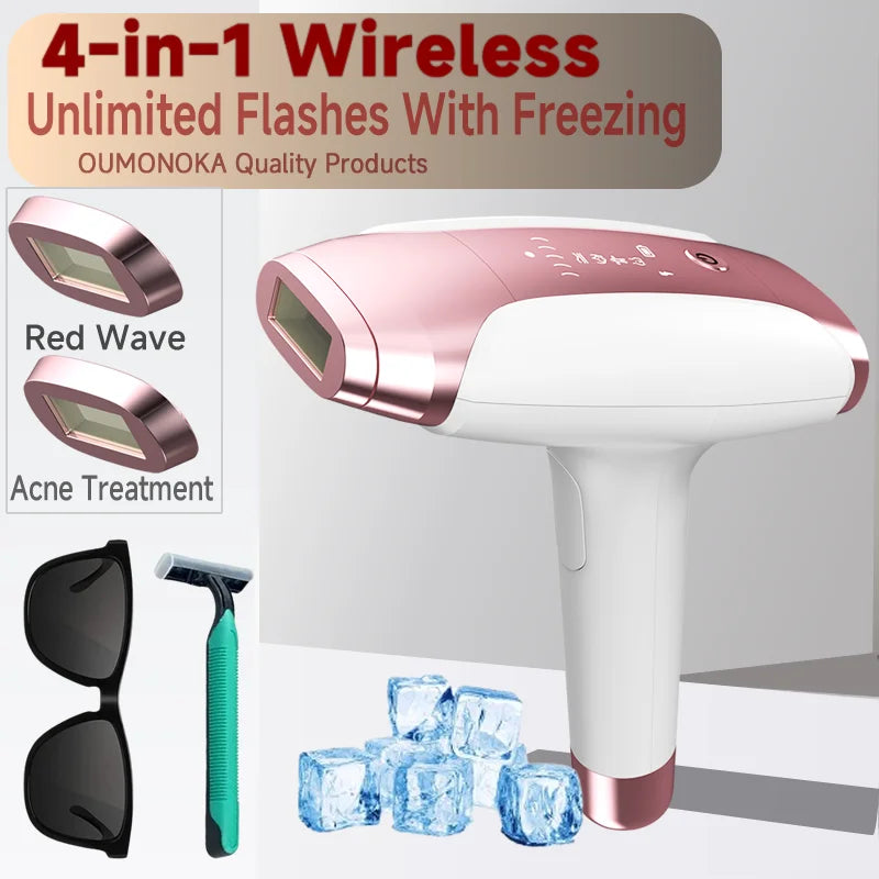 Permanent Laser Hair Removal Bikini Women's IPL Depilators Shaver Facial Hair Cutting Machine Men's Razo to Remove Hair Trimmer WireLess Freezing