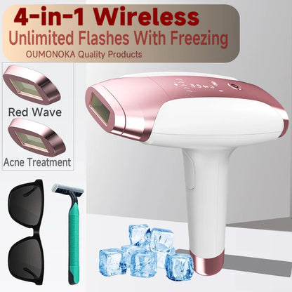 Permanent Laser Hair Removal Bikini Women's IPL Depilators Shaver Facial Hair Cutting Machine Men's Razo to Remove Hair Trimmer WireLess Freezing