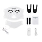 Silicone LED Mask Face With Neck 7 Colors LED Photon Red Light Infrared Therapy Flexible Facial Mask Repair Skin Wireless Use WHITE