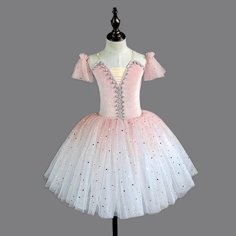 Children's Ballet Skirt, Girls' Dance Skirt, Sequin Dress, Children's Dance Skirt, Collective Program Performance Clothing Pink