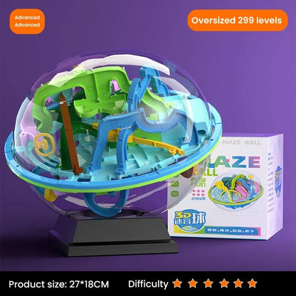 3D Stereo Fan Palace Toys Kids Challenge Obstacle Game Maze 3D Maze Montessori Puzzle Balance Train Clearing Game 299 level CHINA