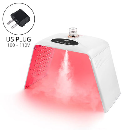 7 Colors LED Photon Machine With Nano Spray Skin Moisturizing Face Humidifier Nano Spray LED Facial Body SPA Skin Care Lamp US PLUG(220V-240V)