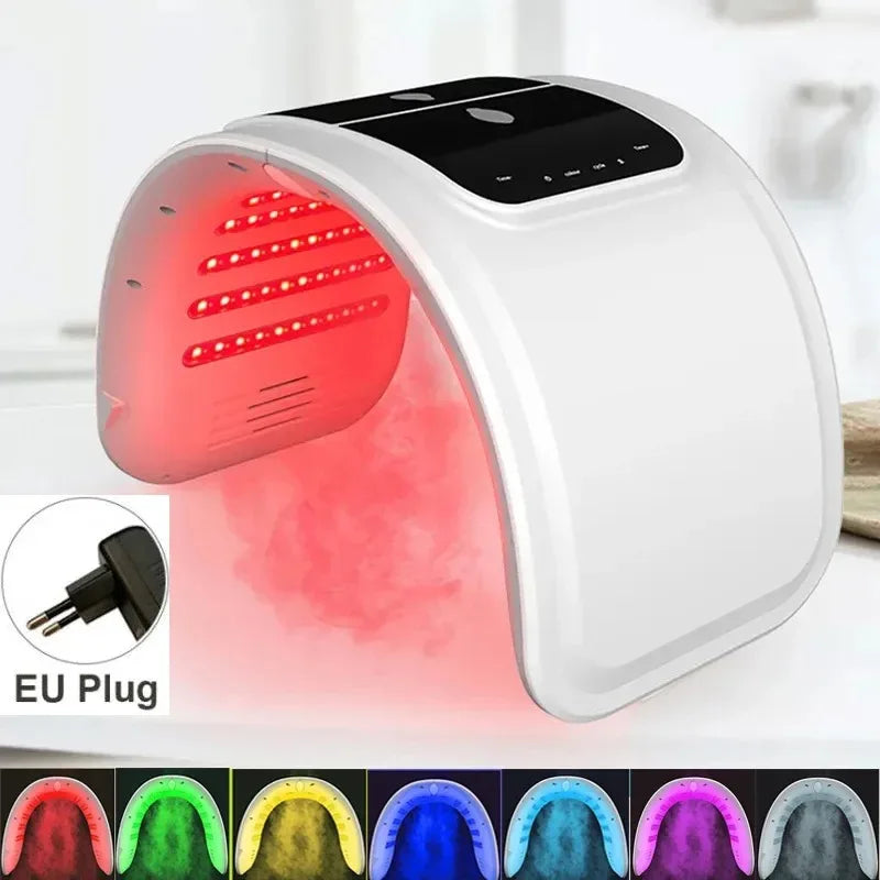 7 Colors LED Face Mask PDT Equipment SPA Facial Spray Device Skin Rejuvenation Light Facial Body Beauty Machines For Skin Care EU Plug with Spray