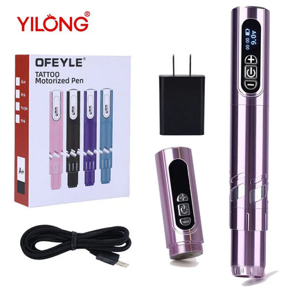 New 2pc Battery Tattoo Pen Wireless Power Tattoo Machine Professional Pen Tattoo Machine Makeup For Professionals And Beginners 2 battery