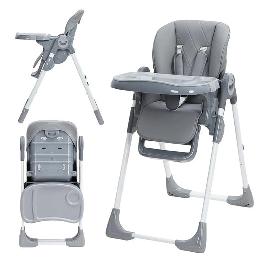 Baby High Chair, Multifunctional Infant Highchairs with Adjustable Height and Recline, Foldable High Chair for Babies & Toddlers grey United States