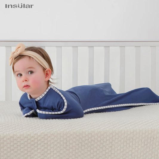INSULAR Newborn Baby Sleeping Anti-shock Swaddle Bags Breathable Cotton Elastic Swaddle Sleeping Bag Baby Cotton Sleep Sleepwear