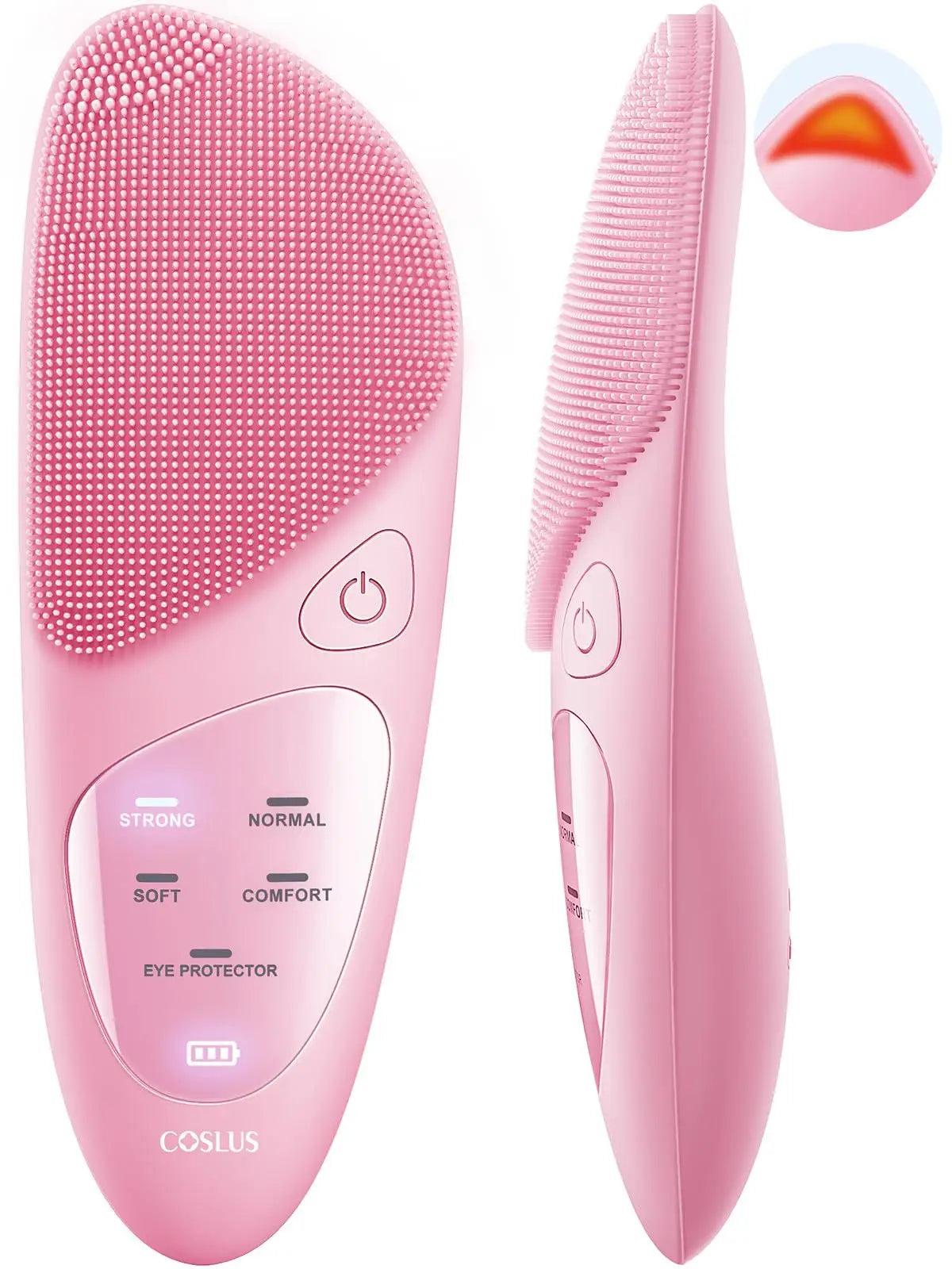 Face Scrubber Facial Cleansing Brush IPX7 Waterproof Eye Protection Electric Silicone Cleanser for Exfoliating Massaging pink CHINA