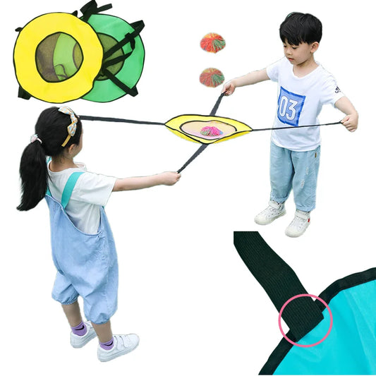 Children Outdoor Throw Toss Ball Toys Parent-child Interactive Sensory Play   Double Throw Catch Elastic Ball Kid Motion Gift