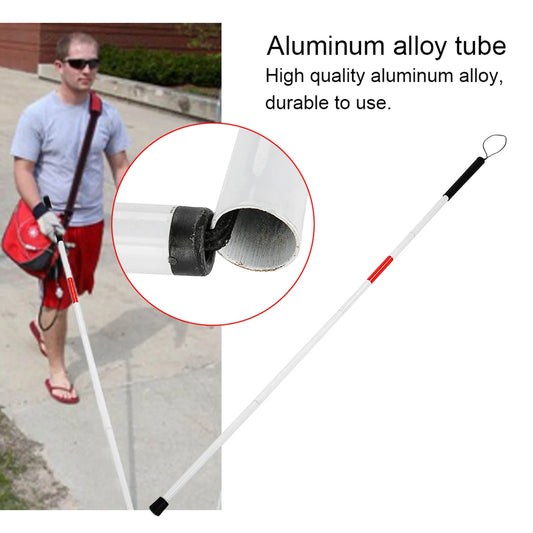 Walking Cane Portable Anti-Shock Guide Walking Stick Blind Cane Reflective Red And White For Outdoor For Blind Visual Impaired