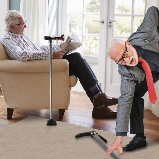 Shock-Absorbing Rehabilitation Crutch -Foldable Underarm Support with Rubber Base Medical Walking Aid for Post-Surgery Mobility