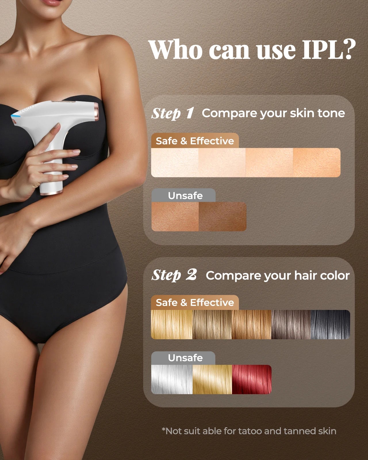 Updated Laser Hair Removal IPL Device 999900+ Flashes 21J Auto/Manual Mode for Men Women Facial Body Bikini in 4 Weeks Home Use