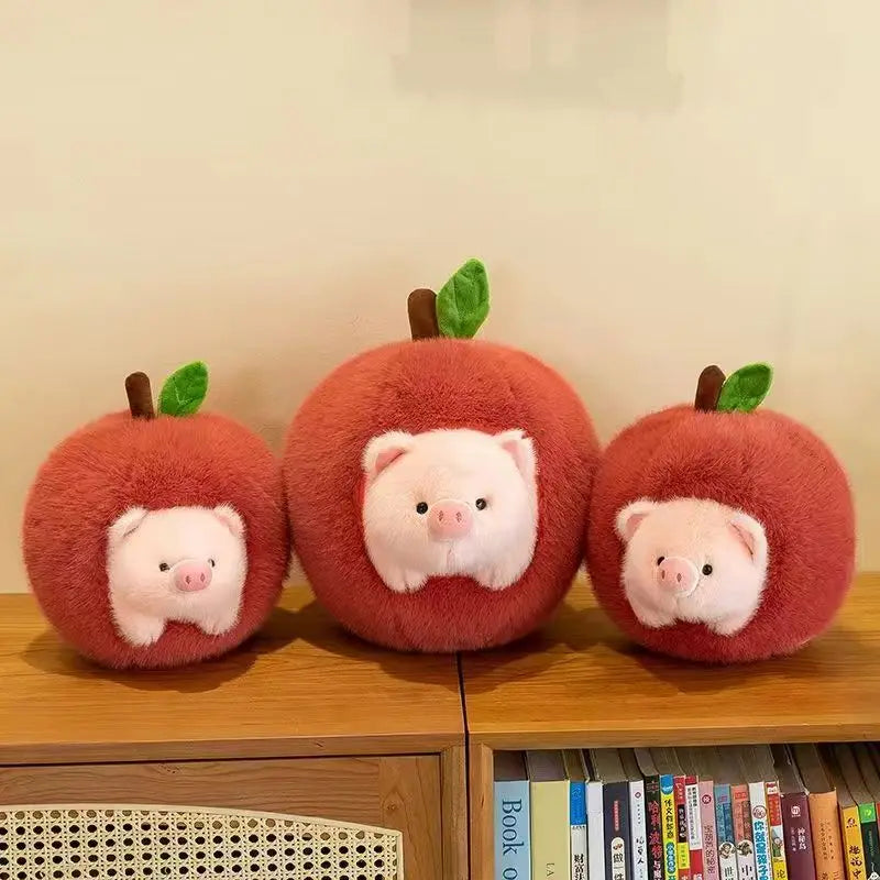 Creative Cute Detachable Apple Pig Plush Toy Stuffed Animals Dolls Funny Home Decoration Accompany Sleep Toy Kids Birthday Gifts