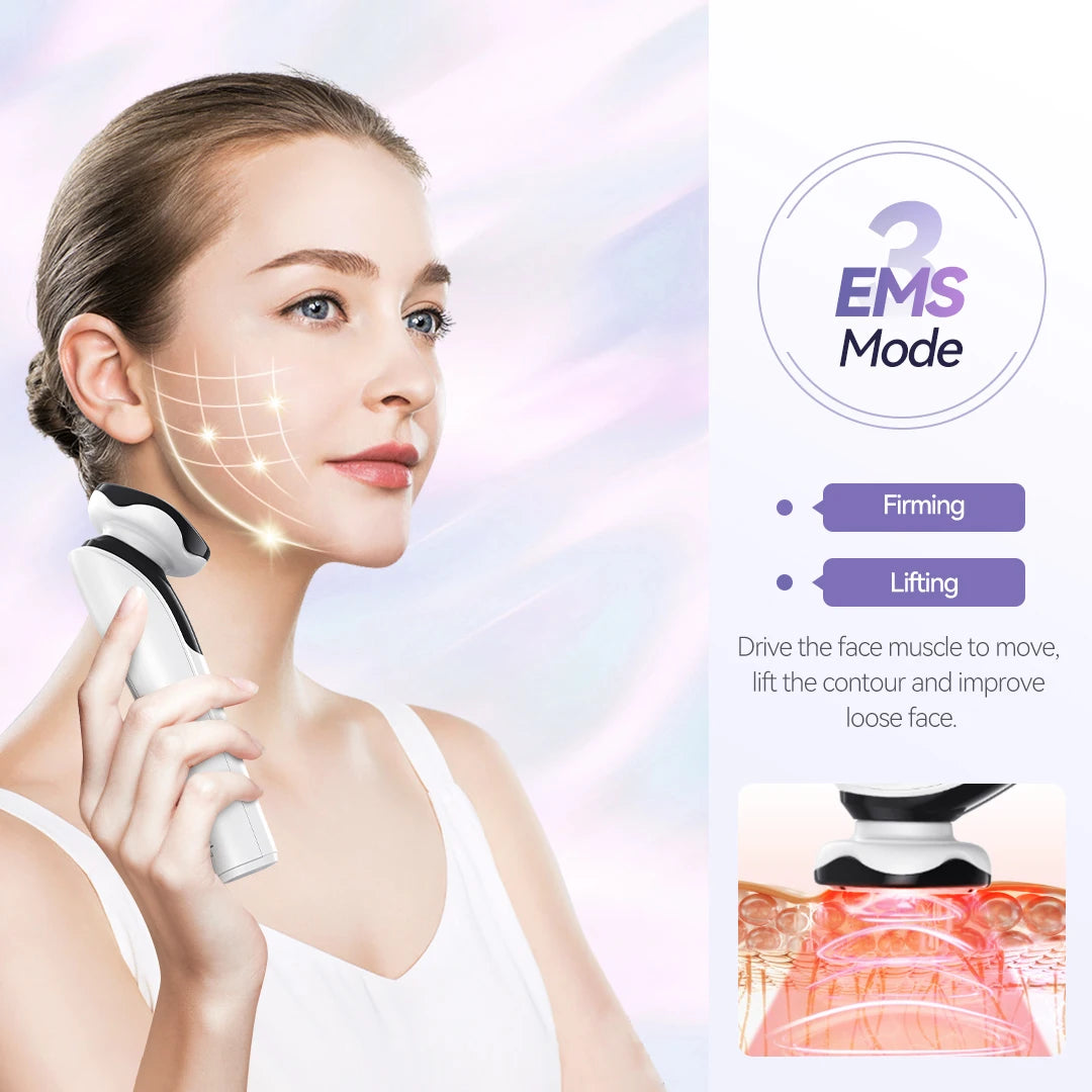 ANLAN EMS Facial Massager Face Lifting LED Photon Deep Cleaning Eye Skin Wrinkle Removing Heat Vibration Skincare Beauty Device